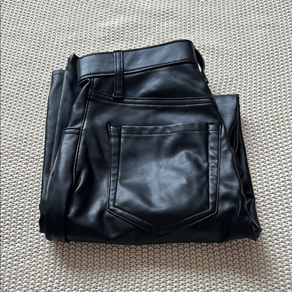 Abercrombie Ankle Straight high rise leather pants - Picture 1 of 3